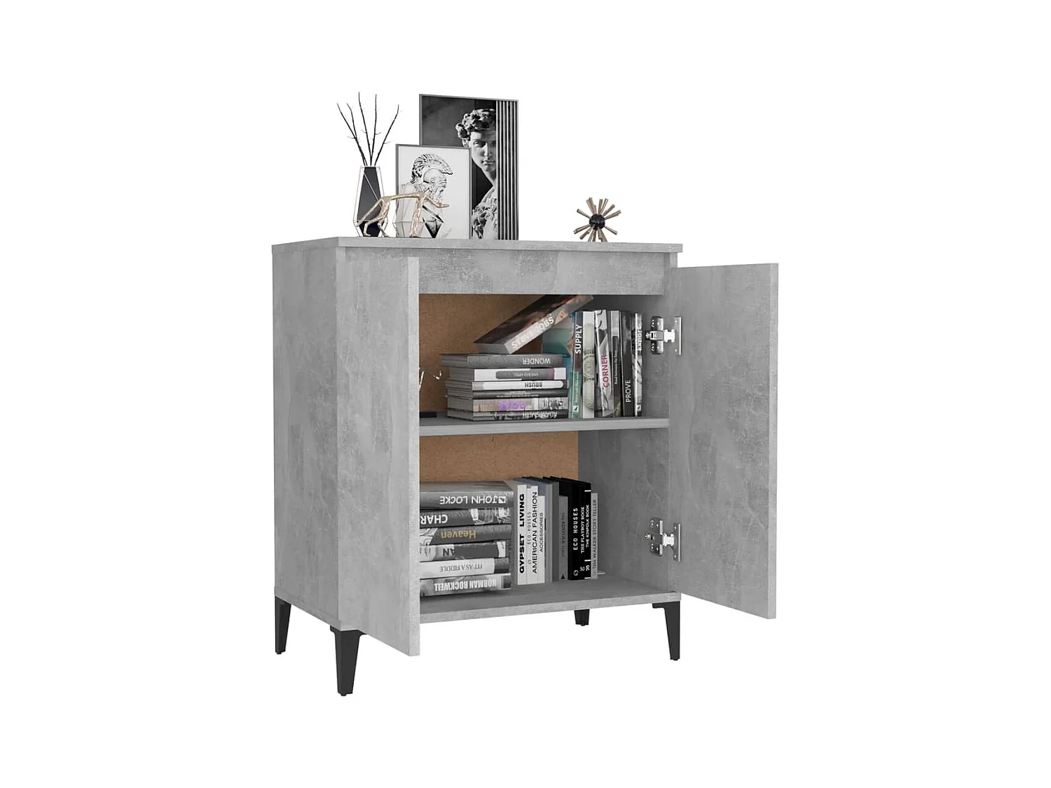 Credenza | Buffet | Armadio Grigio Cemento 60x35x70 cm in Legno Multistrato