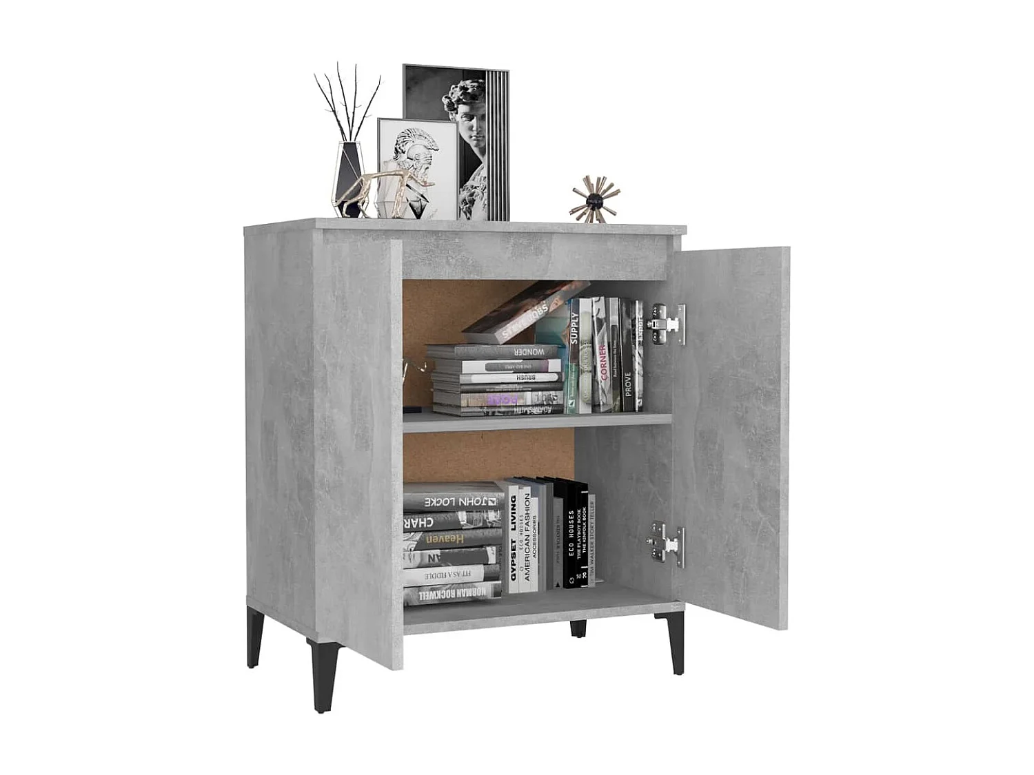 Buffet | Bahut | Meuble de rangement gris béton 60x35x70 cm bois d'ingénierie