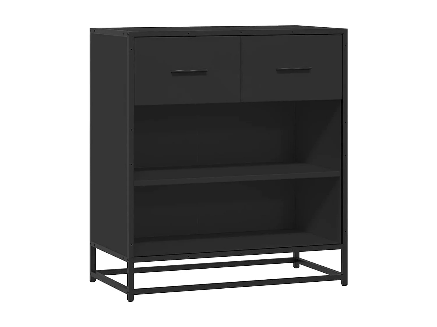 Buffet | Bahut | Meuble de rangement noir 68x35x76 cm bois d'ingénierie