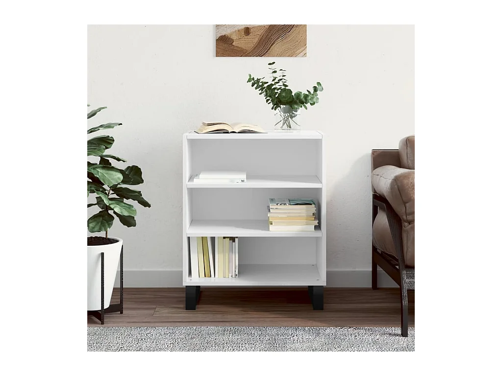 Buffet | Bahut | Meuble de rangement blanc brillant 57x35x70 cm bois d'ingénierie