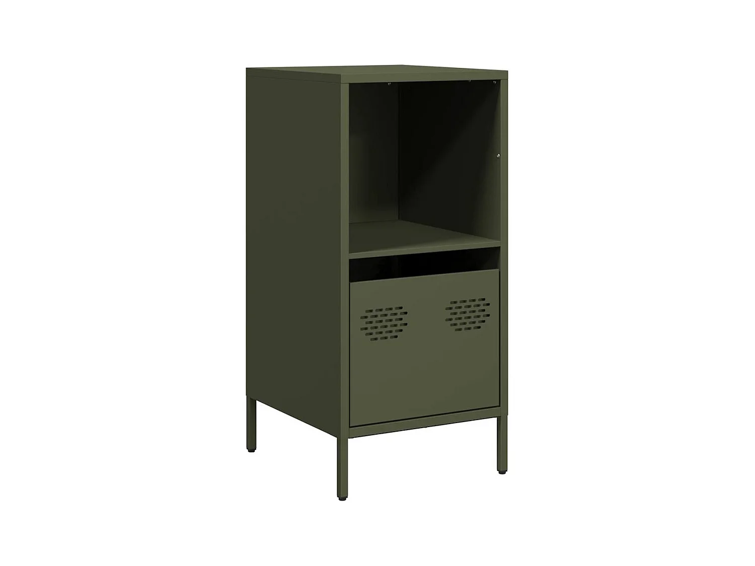 Buffet | Commode à tiroir | Meuble de rangement vert olive 35x39x73,5 cm acier laminé à froid