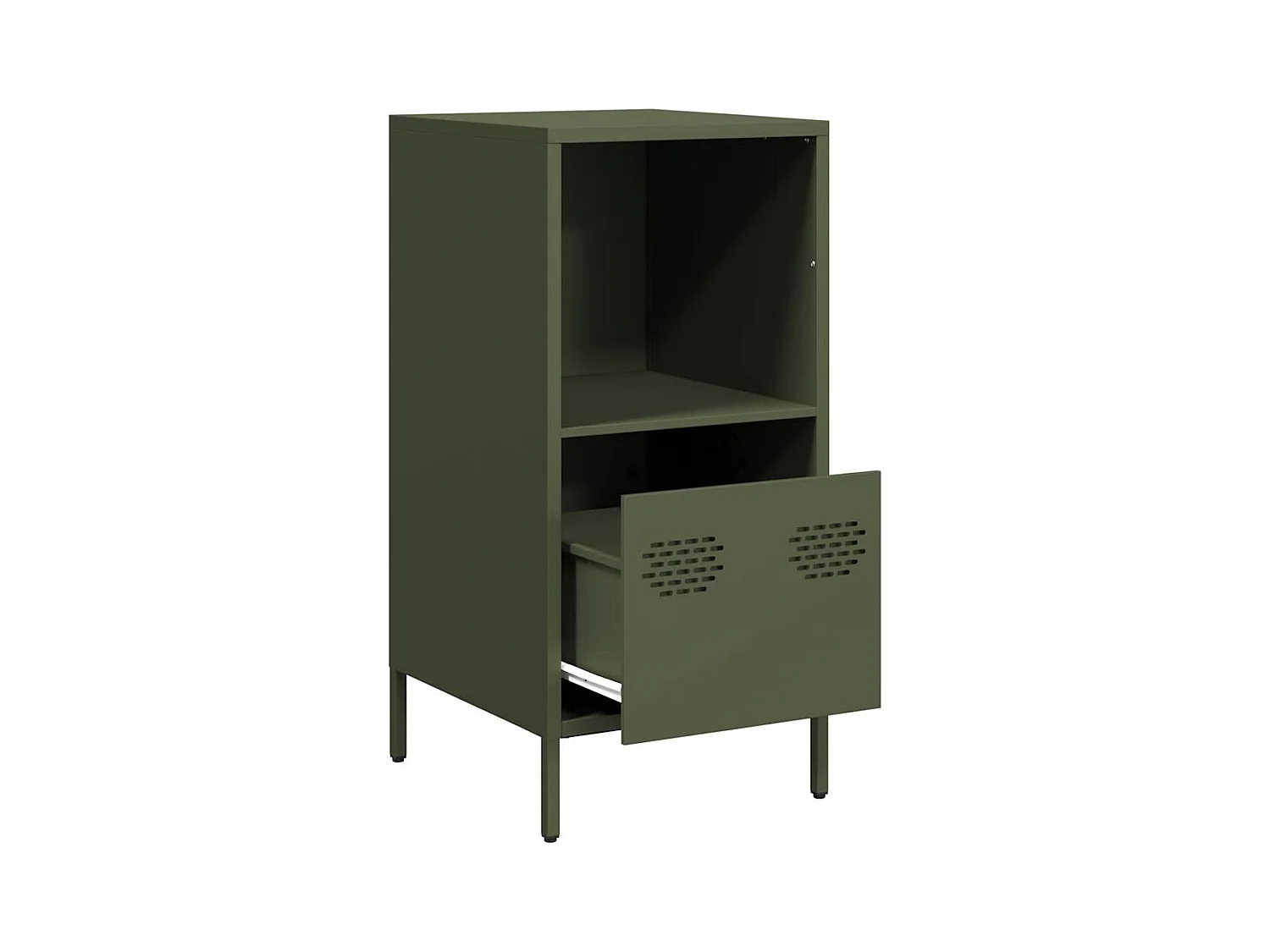 Buffet | Commode à tiroir | Meuble de rangement vert olive 35x39x73,5 cm acier laminé à froid