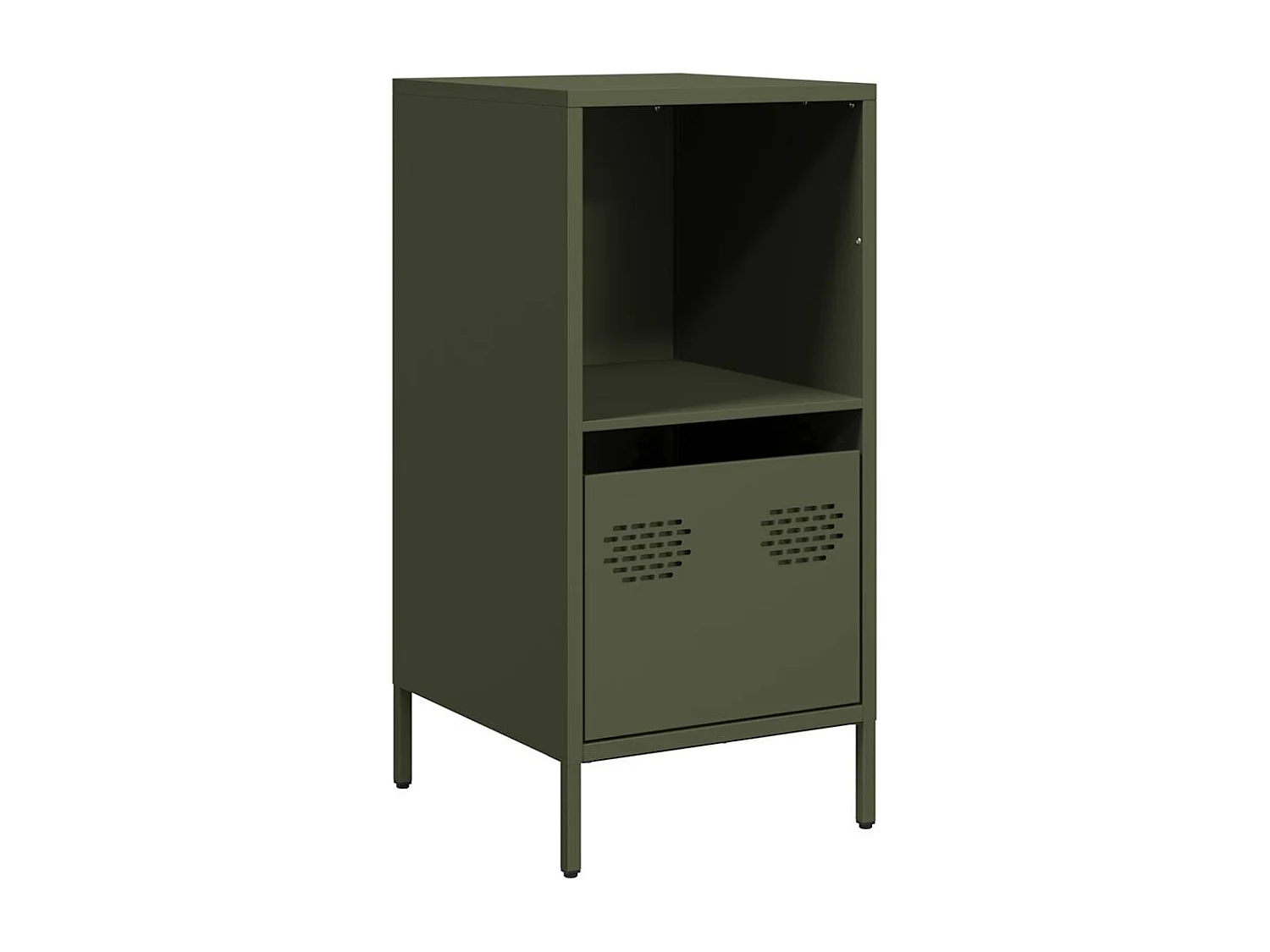 Credenza | Buffet | Armadio Verde Oliva 35x39x73,5 cm in Acciaio Laminato a Freddo