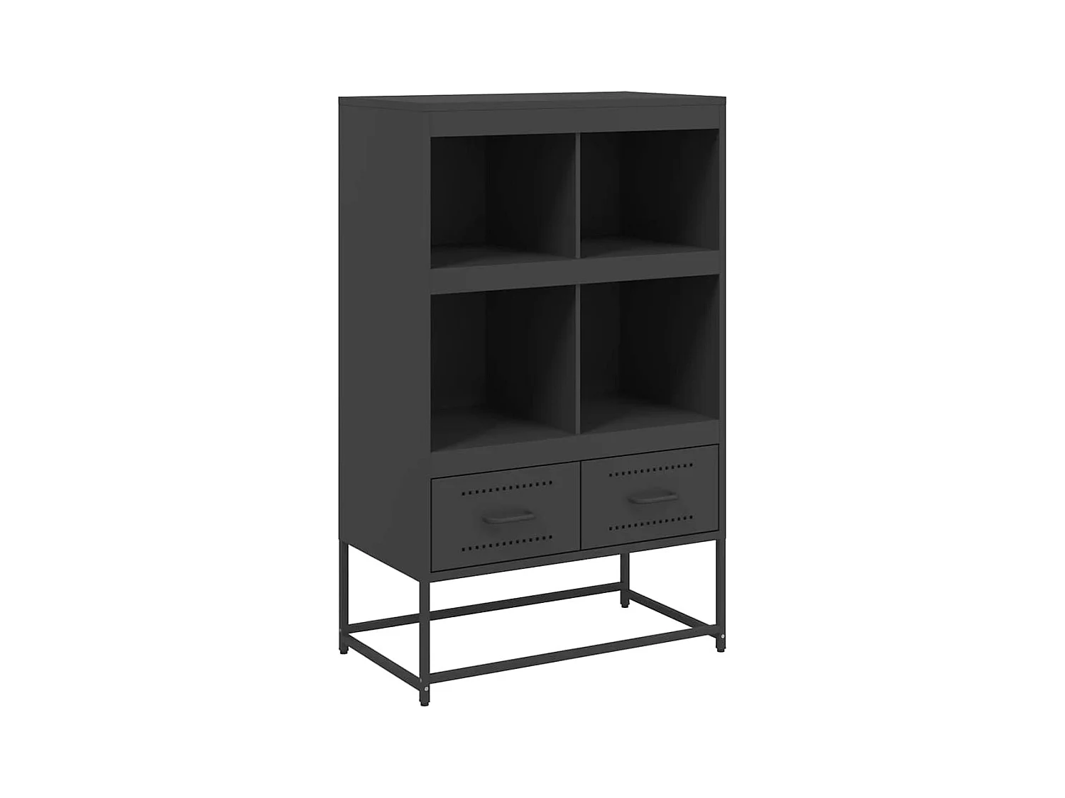 Buffet | Commode à tiroir | Meuble de rangement haut noir 68x39x111,5 cm acier