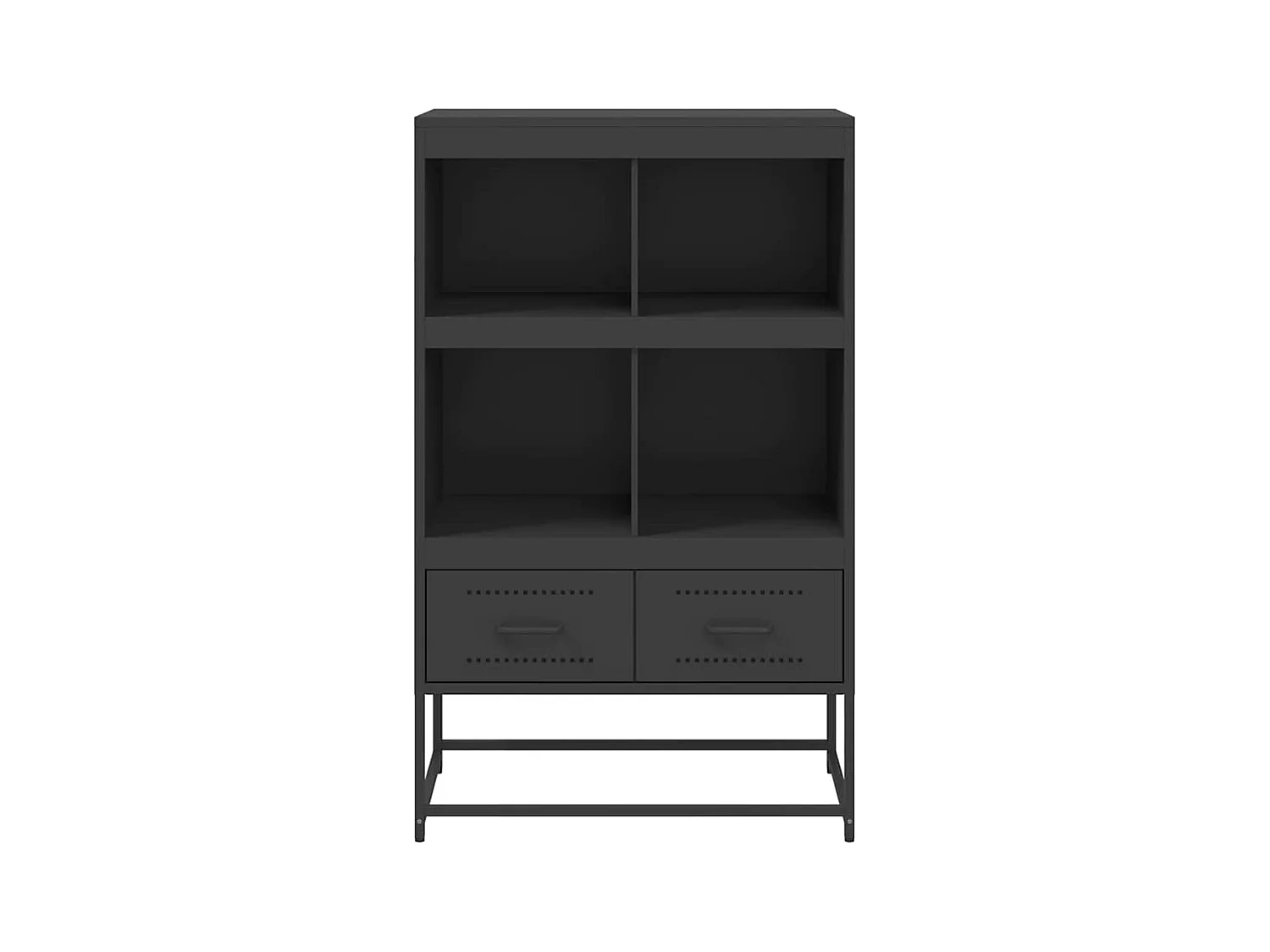 Buffet | Commode à tiroir | Meuble de rangement haut noir 68x39x111,5 cm acier