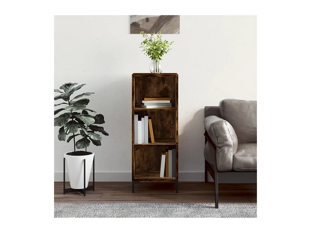 Buffet | Bahut | Meuble de rangement chêne fumé 34,5x32,5x90 cm bois d'ingénierie