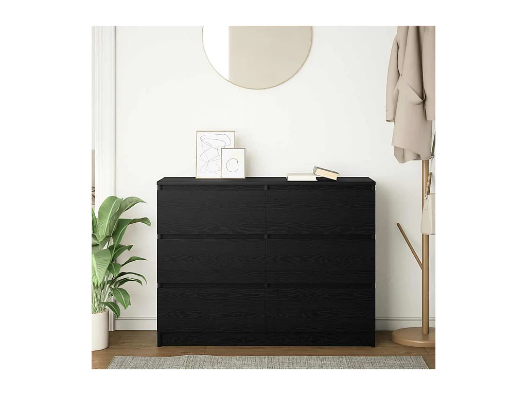 Buffet | Bahut | Meuble de rangement chêne noir 100x35x76 cm bois d'ingénierie