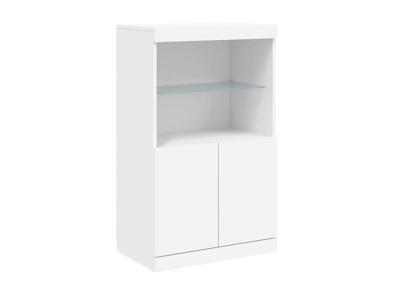 Buffet | Bahut | Meuble de rangement avec lumières LED blanc 60,5x37x100 cm