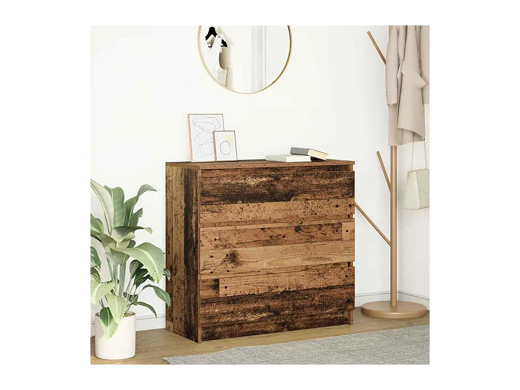 Buffet | Commode à tiroir | Meuble de rangement vieux bois 80x35x76 cm bois d'ingénierie