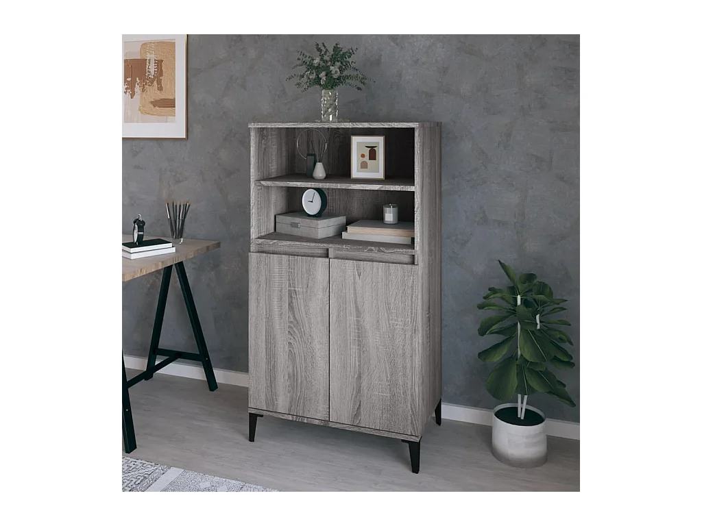Buffet | Bahut | Meuble de rangement haut Sonoma gris 60x36x110 cm Bois d'ingénierie