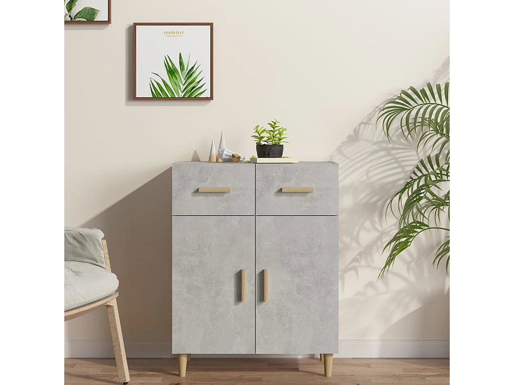 Buffet | Bahut | Meuble de rangement gris béton 69,5x34x89 cm bois d'ingénierie