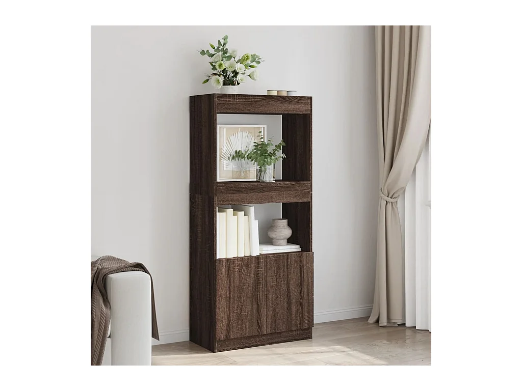 Credenza | Buffet | Armadio Rovere Marrone 63x33x140 cm in Truciolato