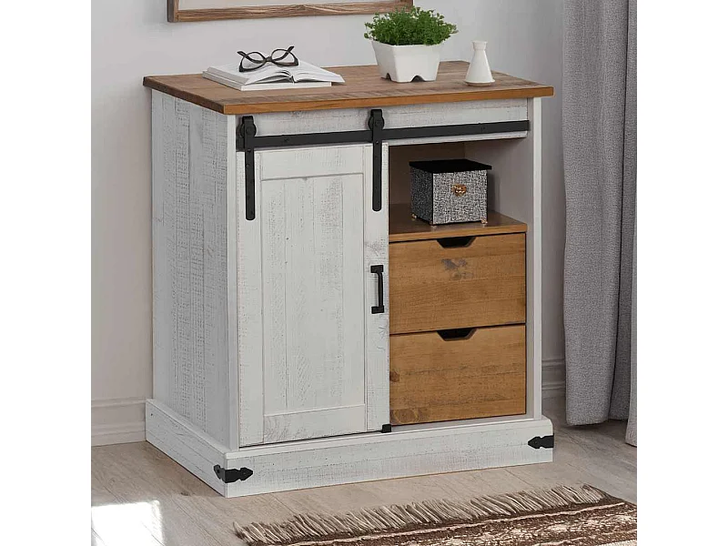 Credenza | Buffet | Armadio HALDEN con Anta Scorrevole 80x40x80 cm Legno Massello