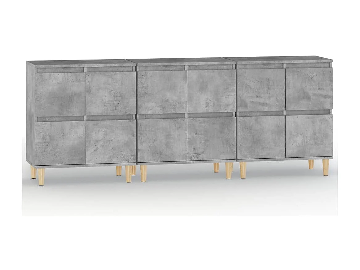 Buffets | Bahuts | Meuble de rangement 3 pcs gris béton 60x35x70 cm bois d'ingénierie