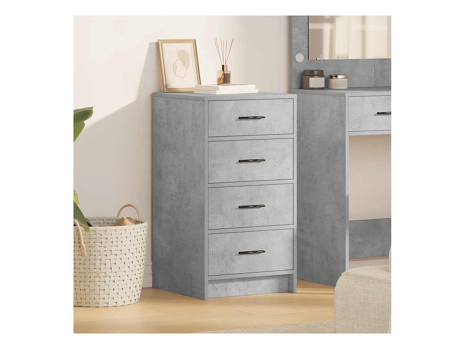 Sideboard | Credenza | Armadio Grigio Cemento 40x41x75 cm Legno Ingegnerizzato