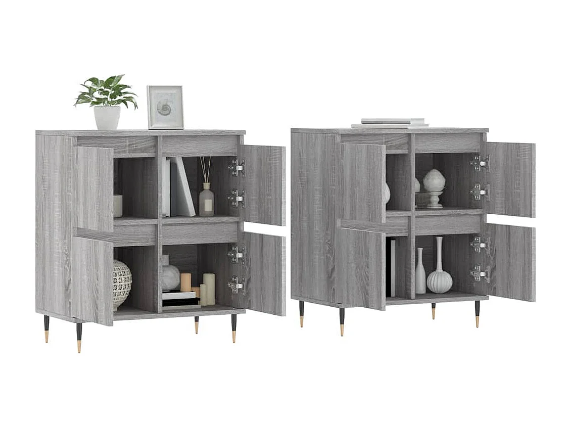 Credenze | Buffet | Armadi 2 pz Grigio Sonoma in Legno Multistrato
