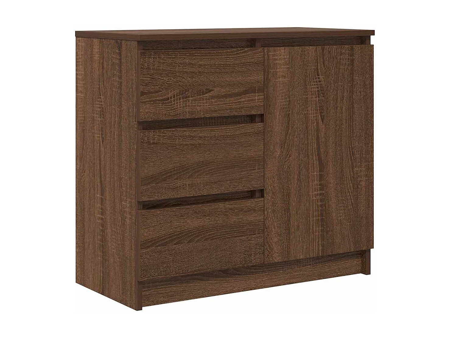 Buffet | Commode à tiroir | Meuble de rangement avec tiroir chêne brun 71x35x65 cm bois d'ingénierie