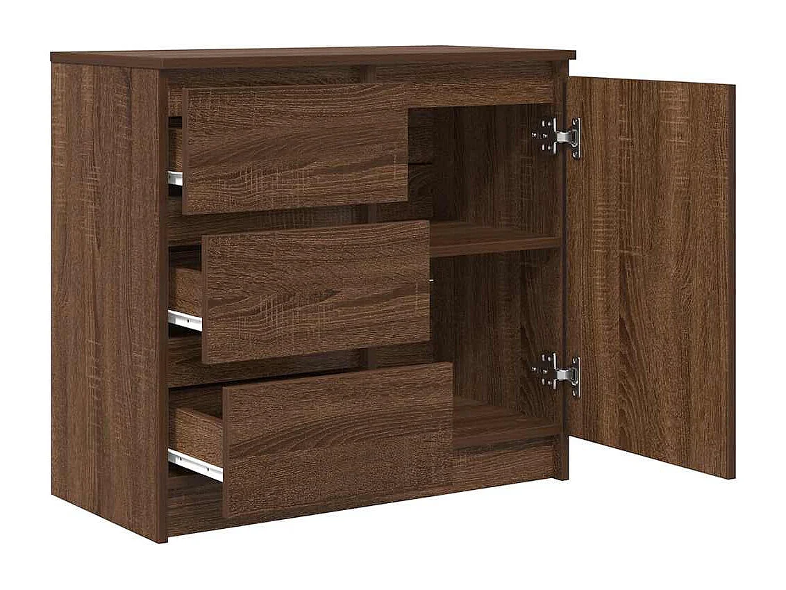 Buffet | Commode à tiroir | Meuble de rangement avec tiroir chêne brun 71x35x65 cm bois d'ingénierie