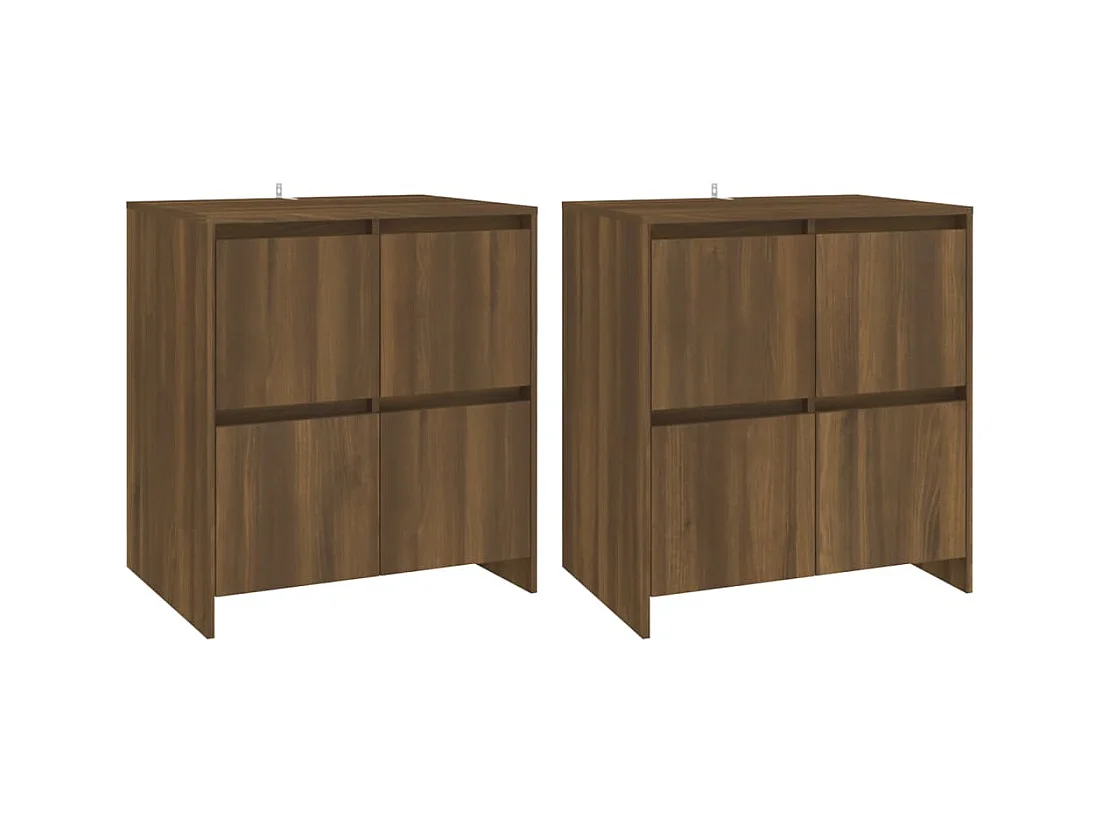 Buffets | Bahuts | Meuble de rangement 2 pcs Chêne marron 70x41x75 cm Bois d'ingénierie