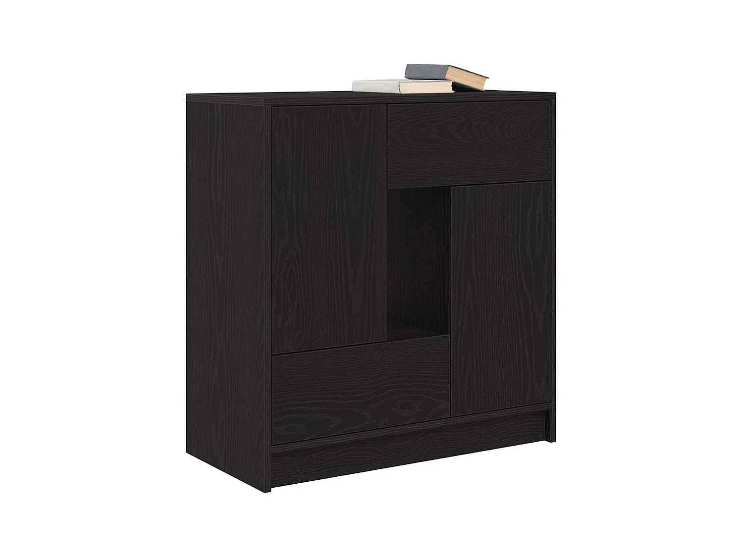 Buffet | Commode à tiroir | Meuble de rangement avec tiroirs et portes chêne noir 70,5x34x74,5 cm