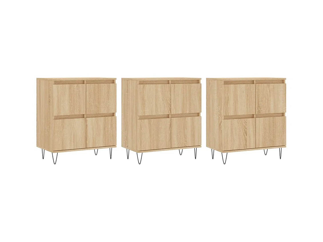Credenze | Buffet | Armadi 3 pz Rovere Sonoma in Legno Multistrato