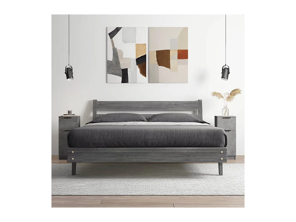 Buffet | Commode à tiroir | Meuble de rangements | Bahuts | Meuble de rangement 2 pcs Gris béton 30x30x70 cm Bois d'ingénierie