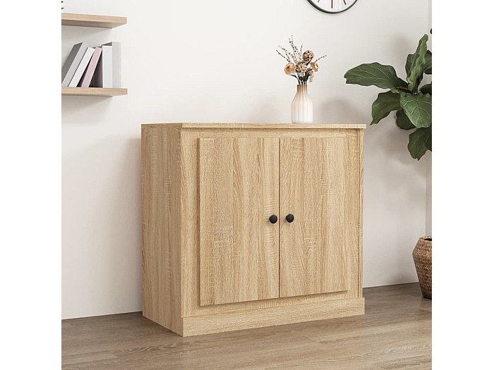 Credenza Rovere Fumo 70x35,5x67,5 cm in Legno Multistrato 816189