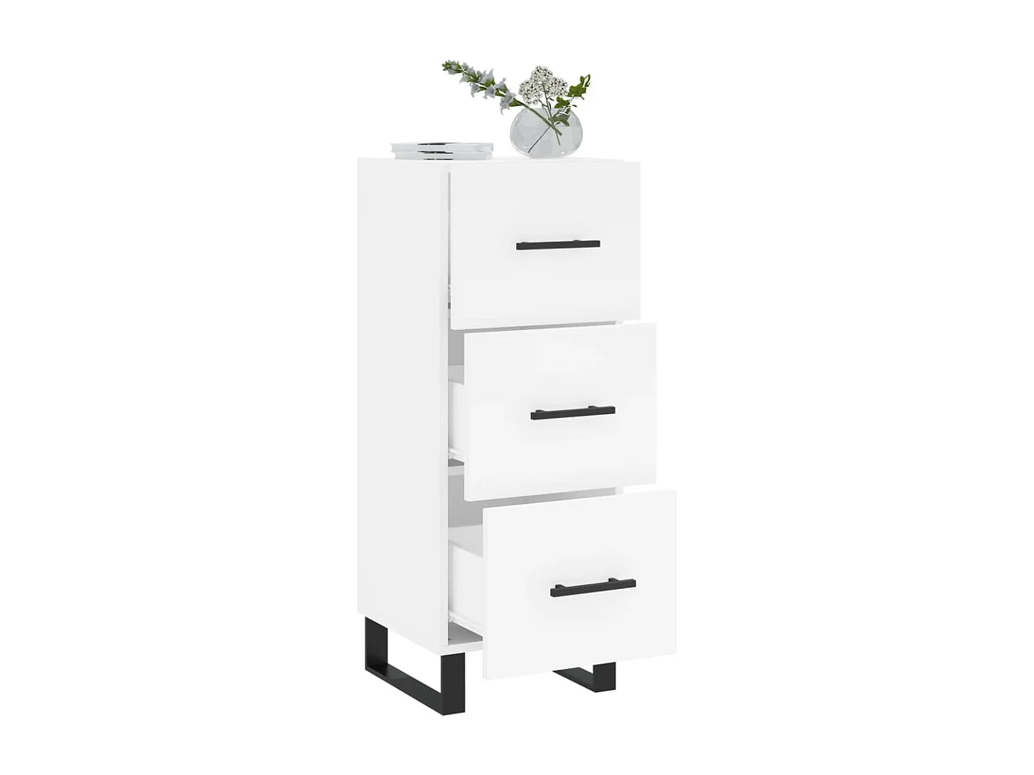 Buffet | Bahut | Meuble de rangement blanc 34,5x34x90 cm bois d'ingénierie