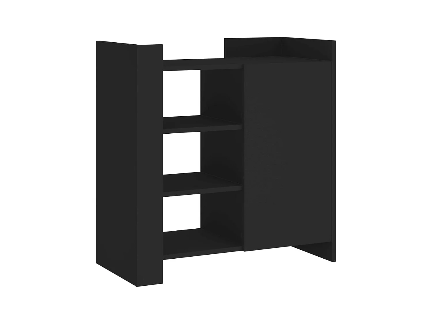 Buffet | Bahut | Meuble de rangement noir 73,5x35x75 cm bois d'ingénierie