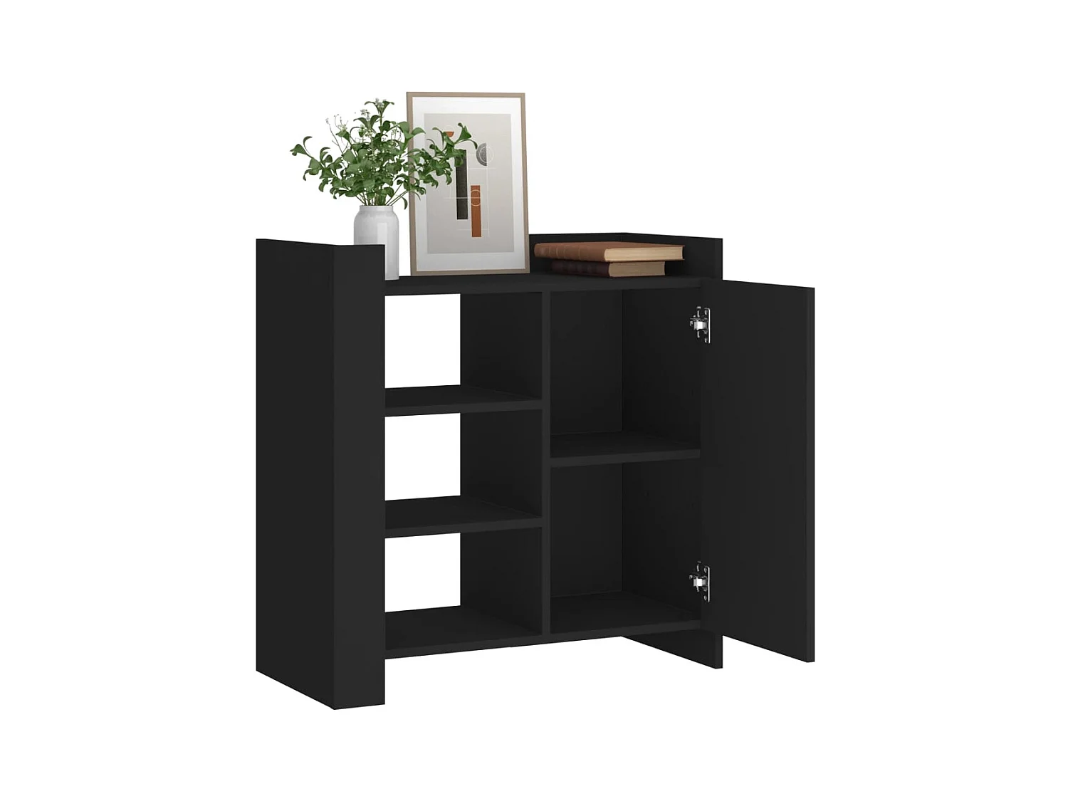 Buffet | Bahut | Meuble de rangement noir 73,5x35x75 cm bois d'ingénierie