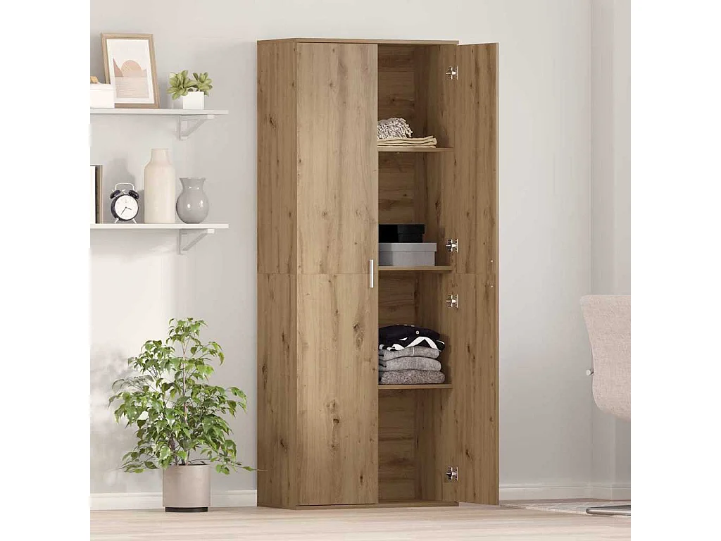 Buffet | Bahut | Meuble de rangement en chêne artisanal 70x35x180 cm Bois d'ingénierie