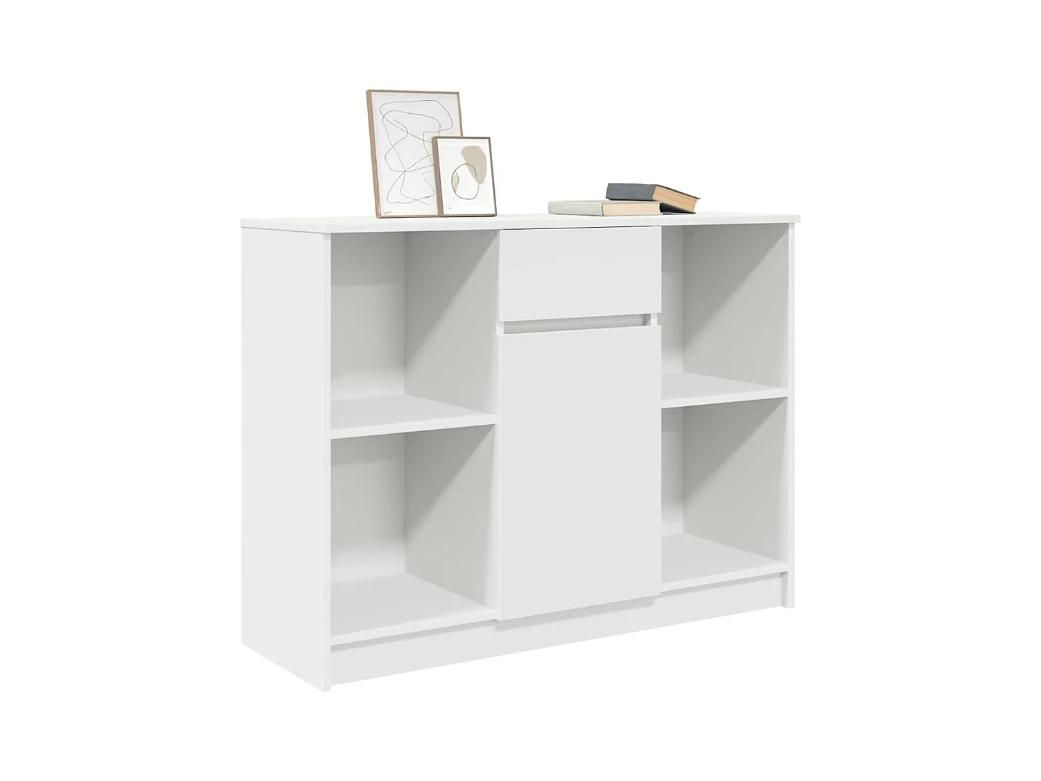 Buffet | Commode à tiroir | Meuble de rangement avec tiroir blanc 101x35x76 cm bois d'ingénierie