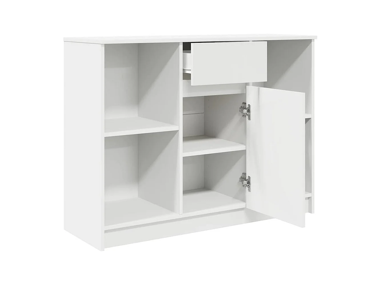 Buffet | Commode à tiroir | Meuble de rangement avec tiroir blanc 101x35x76 cm bois d'ingénierie