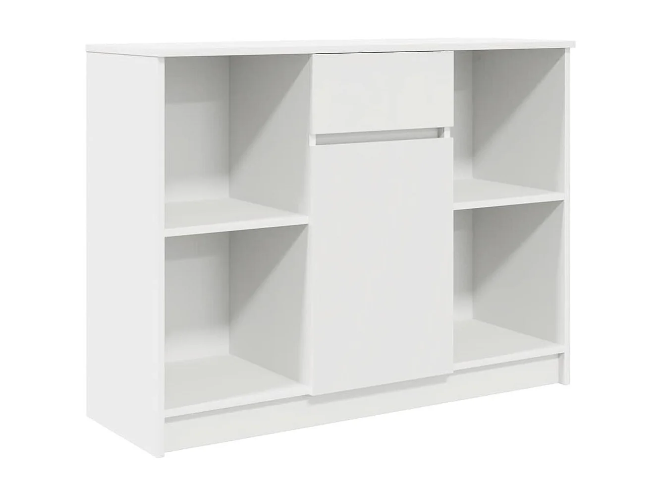 Buffet | Commode à tiroir | Meuble de rangement avec tiroir blanc 101x35x76 cm bois d'ingénierie