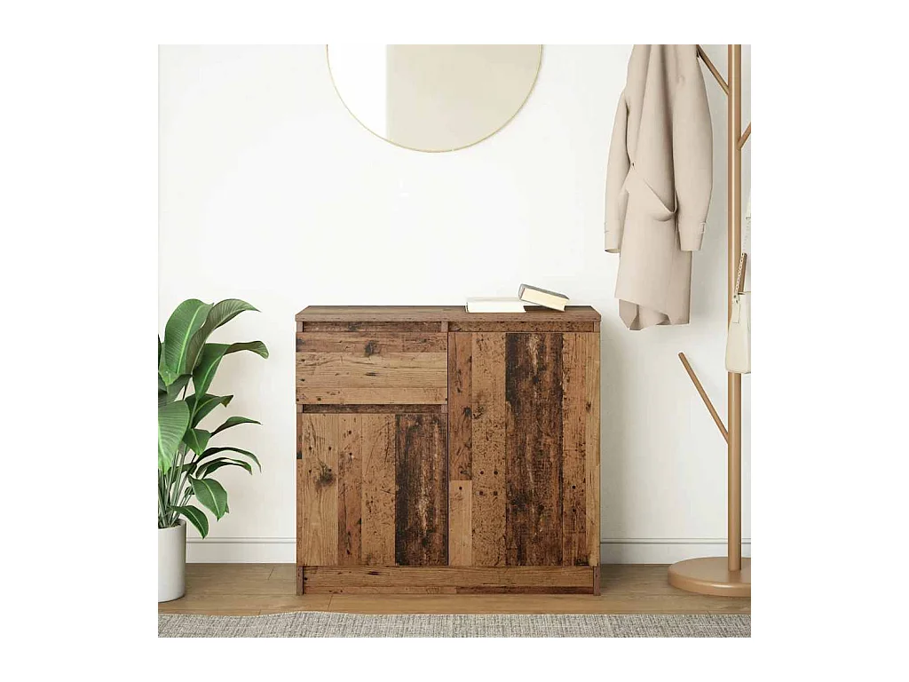 Buffet | Commode à tiroir | Meuble de rangement avec tiroir vieux bois 71x35x65 cm bois d'ingénierie