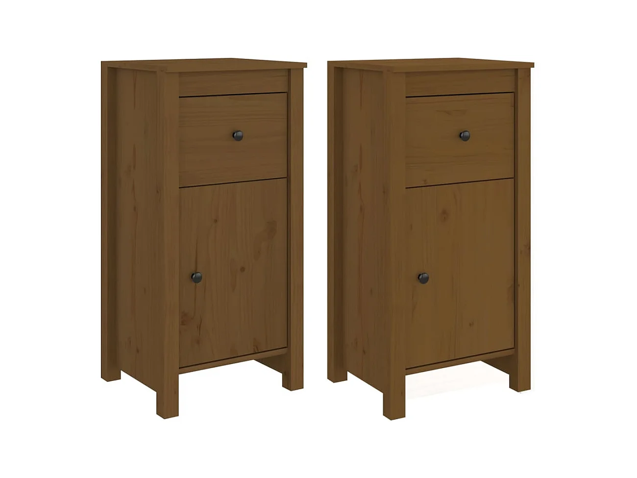 Buffets | Bahuts | Meuble de rangement 2 pcs Marron miel 40x35x80 cm Bois massif de pin