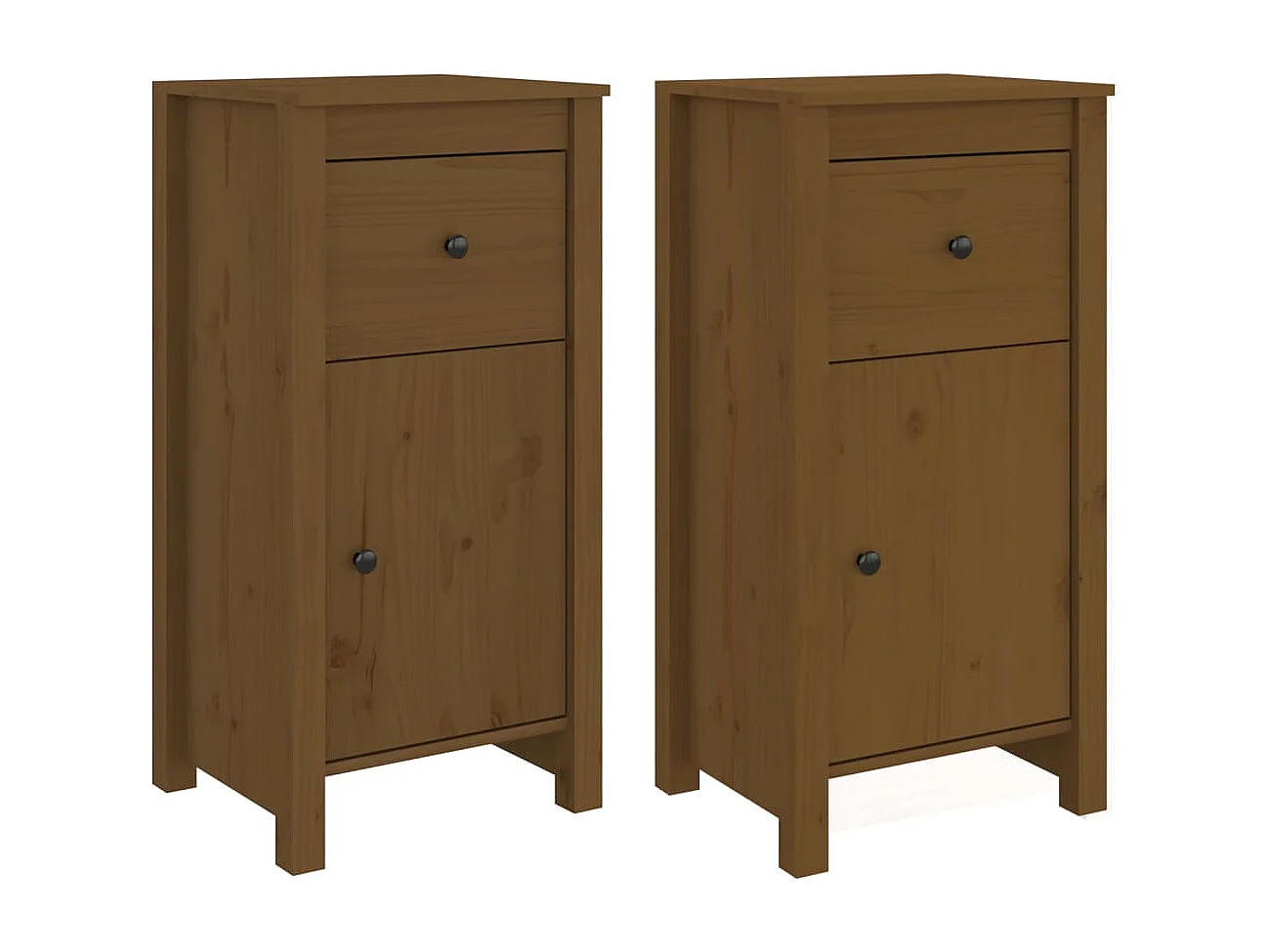 Buffets | Bahuts | Meuble de rangement 2 pcs Marron miel 40x35x80 cm Bois massif de pin