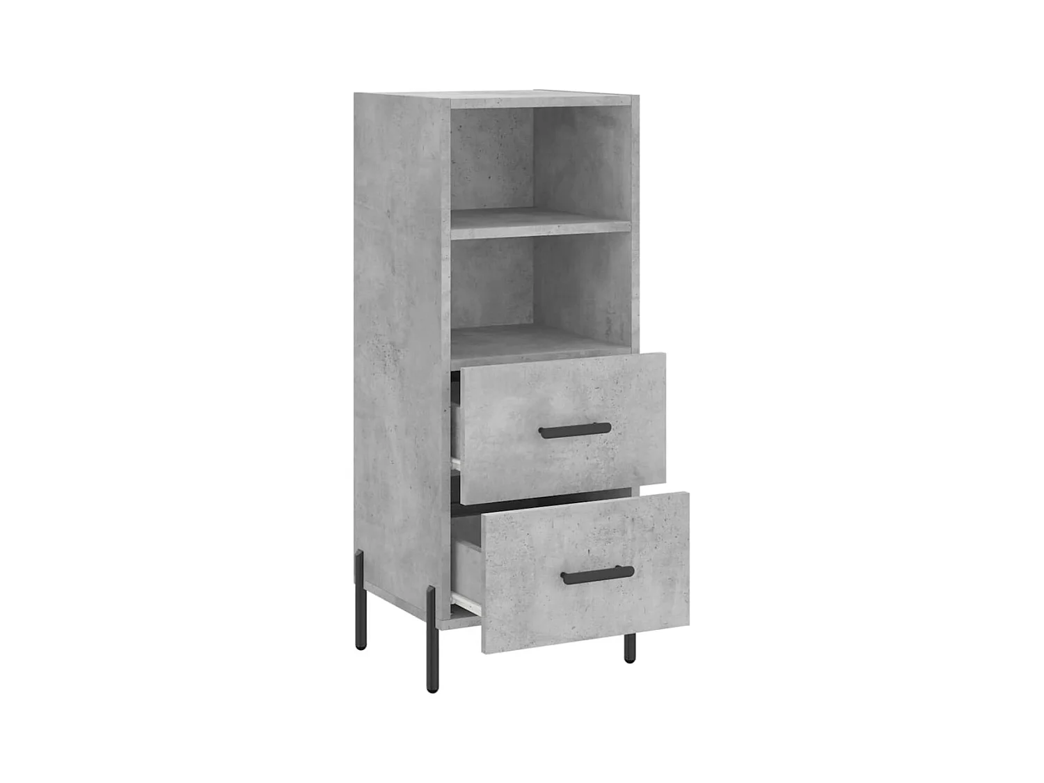 Buffet | Bahut | Meuble de rangement Gris béton 34,5x34x90 cm Bois d'ingénierie