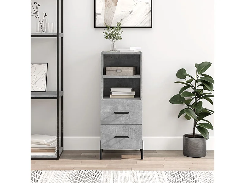 Credenza | Buffet | Armadio Grigio Cemento 34,5x34x90 cm in Legno Multistrato