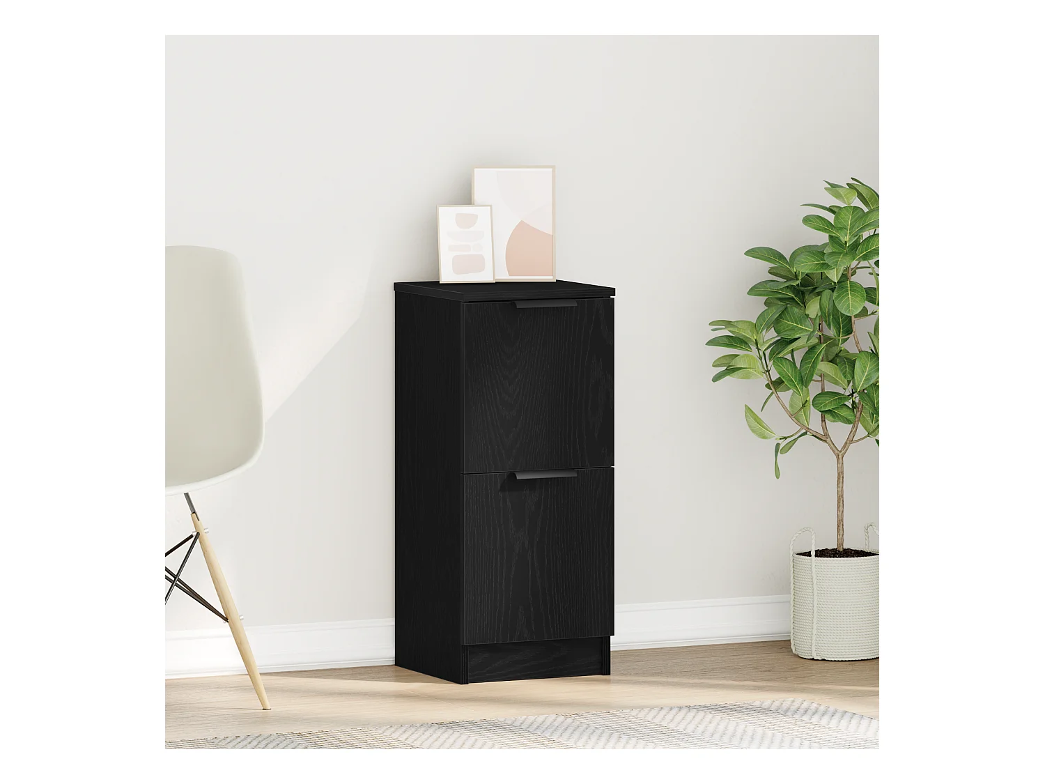Credenza | Buffet | Armadio in Quercia Nera - 30x30x70 cm, Realizzata in Legno Ingengnerizzato