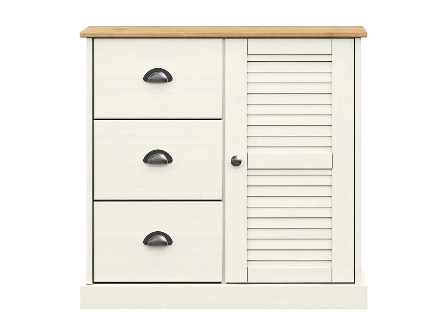 Buffet | Commode à tiroir | Meuble de rangement avec tiroirs VIGO 78x40x75 cm blanc bois massif de pin
