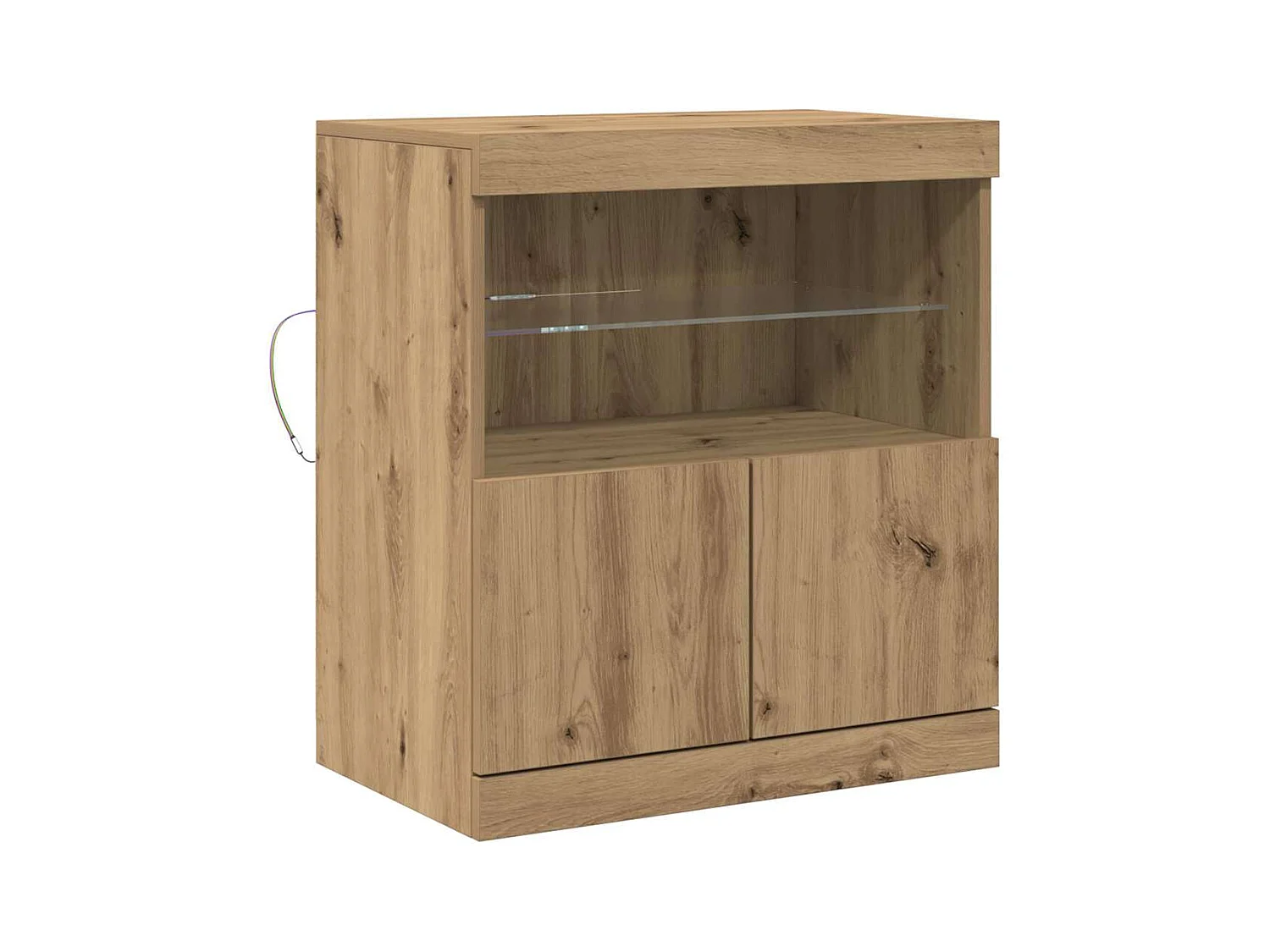 Buffet | Bahut | Meuble de rangement avec lumières LED Chêne Artisan 60x37x67 cm