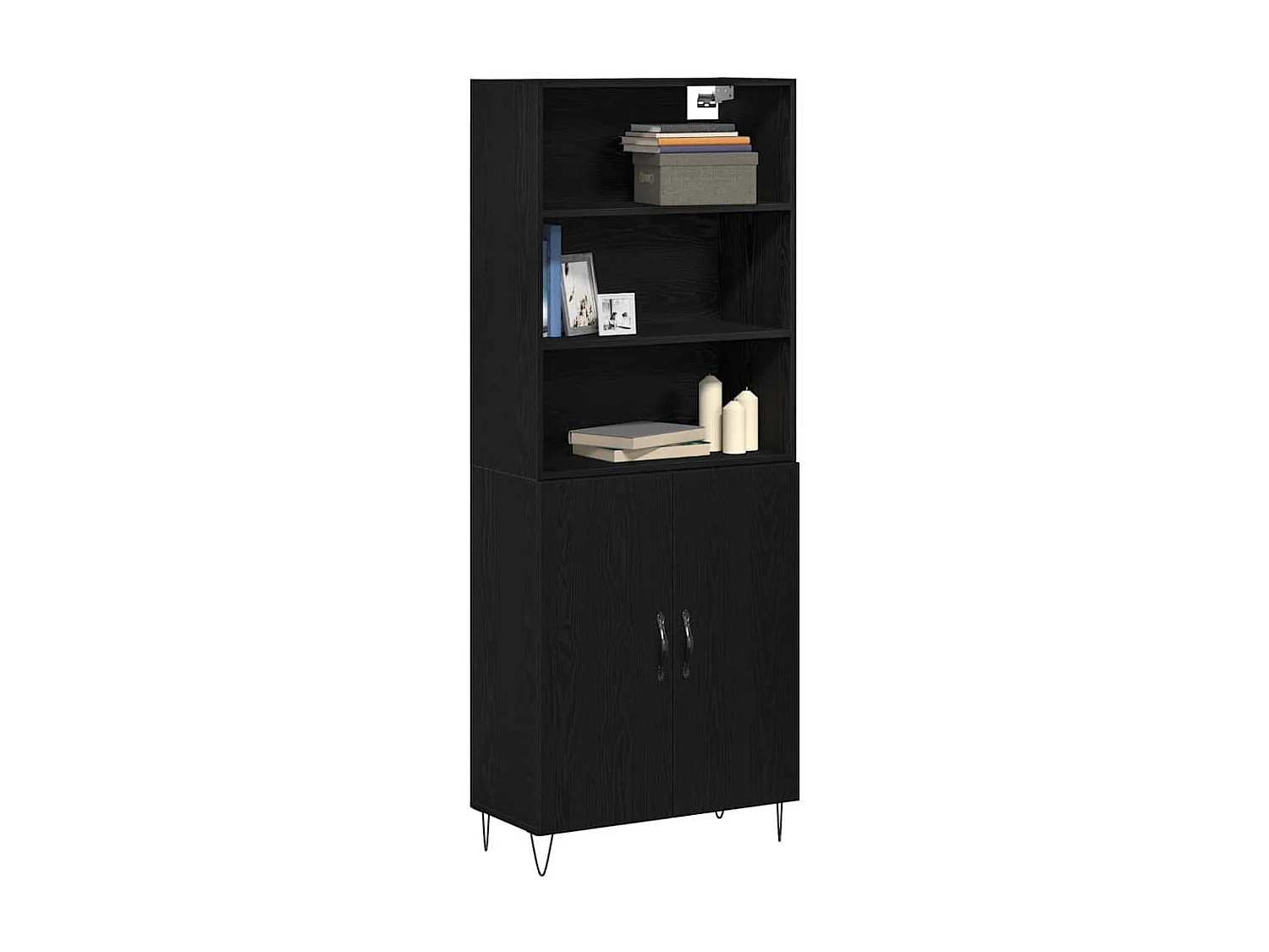 Buffet | Bahut | Meuble de rangement Chêne noir 69.5x34x180 cm Bois d'ingénierie