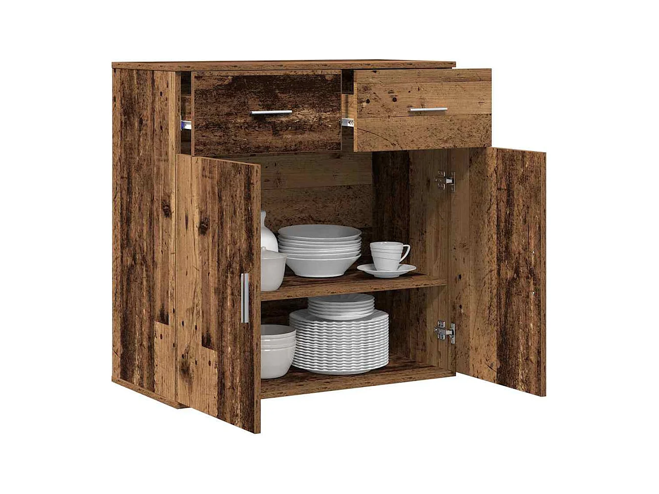 Buffet | Bahut | Meuble de rangement avec tiroir Vieux bois 79 x 38 x 80 cm Bois d'ingénierie