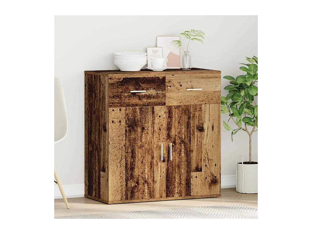Buffet | Bahut | Meuble de rangement avec tiroir Vieux bois 79 x 38 x 80 cm Bois d'ingénierie