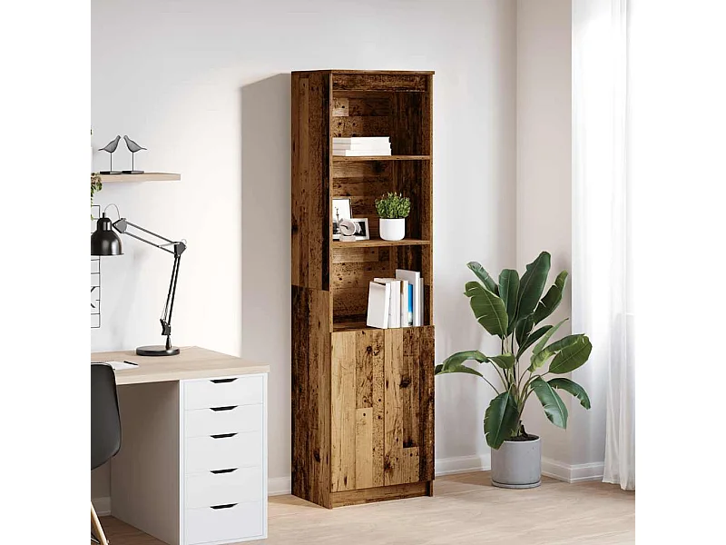 Credenza | Buffet | Armadio Legno Antico 50x35x180 cm in Legno Multistrato