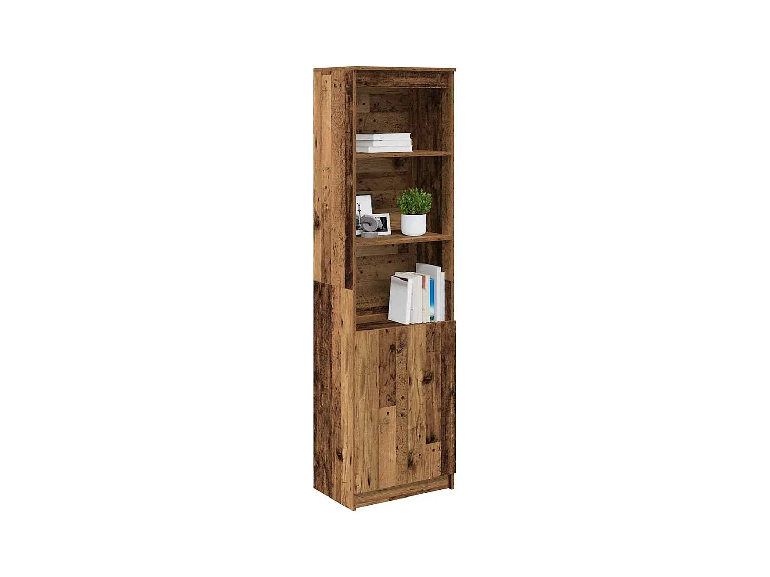 Buffet | Bahut | Meuble de rangement haut vieux bois 50x35x180 cm bois d'ingénierie