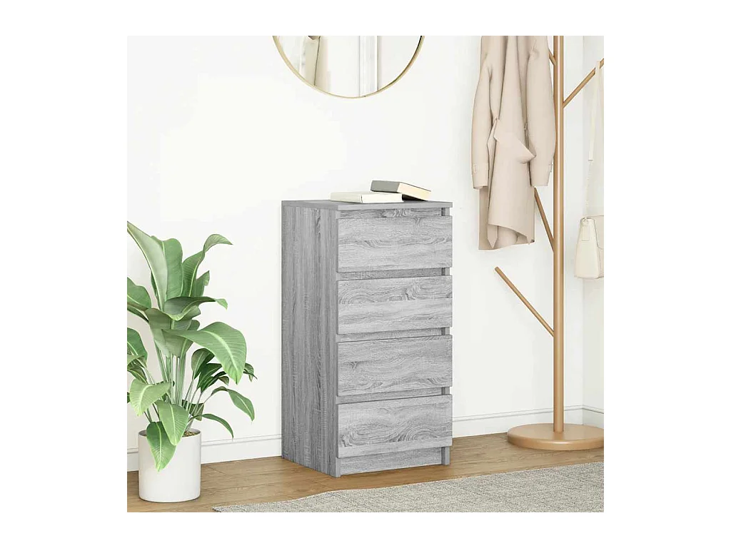 Buffet | Commode à tiroir | Meuble de rangement sonoma gris 37,5x35x76 cm bois d'ingénierie