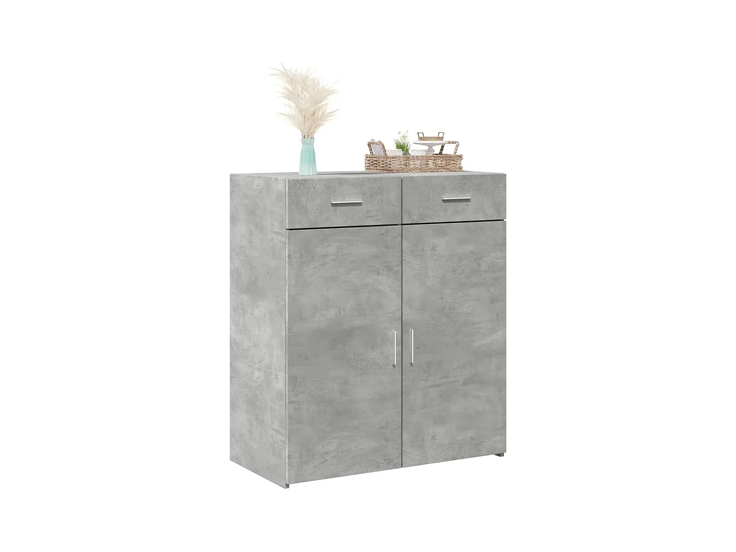 Buffet | Bahut | Meuble de rangement gris béton 80x42,5x93 cm bois d'ingénierie