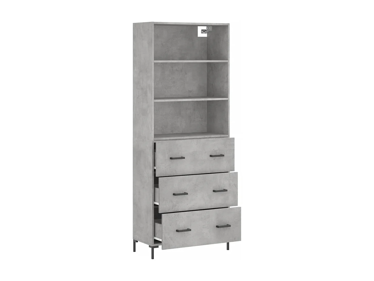 Credenza | Buffet | Armadio Grigio Cemento 69,5x34x180 cm in Legno Multistrato